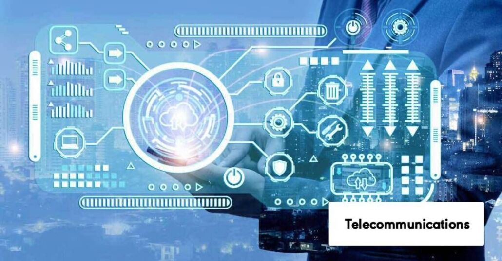 blog-telecommunications businessman in suit looking at futuristic tech dashboard against cityscape