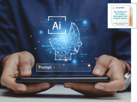 Generative AI for Project Managers and Project Teams banner with badge Generative AI for Project Managers and Project Teams banner with badge