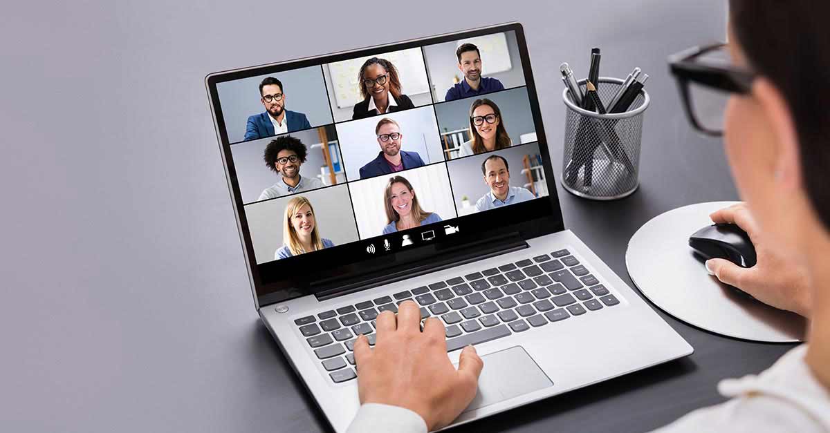 Business woman in an online video conference Business woman in an online video conference