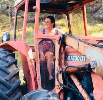 Woman on a tractor