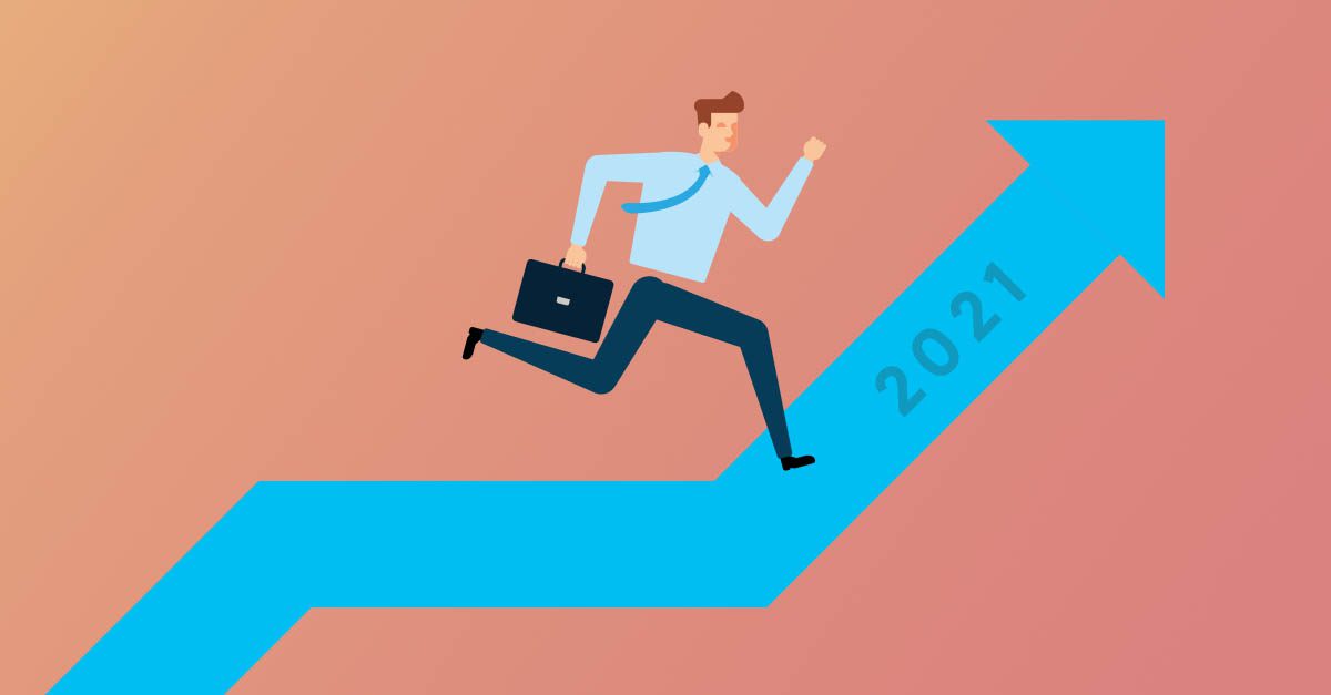 Illustration of a businessman running up the arrow pointing up Illustration of a businessman running up the arrow pointing up