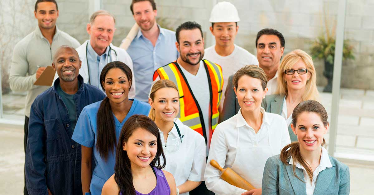 Group of people from different industries Group of people from different industries
