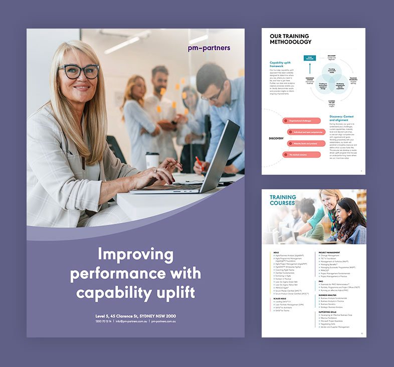 Collage of pages from Capability Uplift brochure