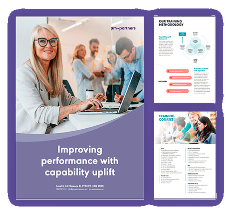 Collage of pages from Capability Uplift brochure